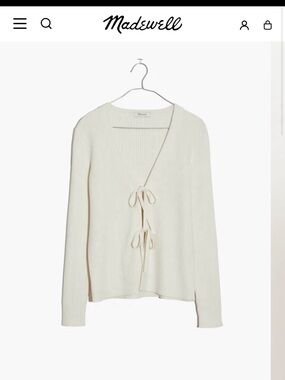 Madewell Tie-Front Bellemoor Ribbed Cardigan Sweater